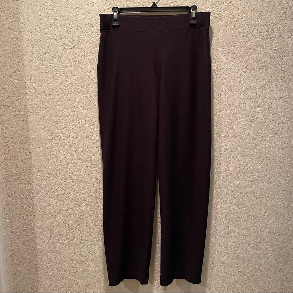 Eileen Fisher black pull on crepe casual/career pants, size S
